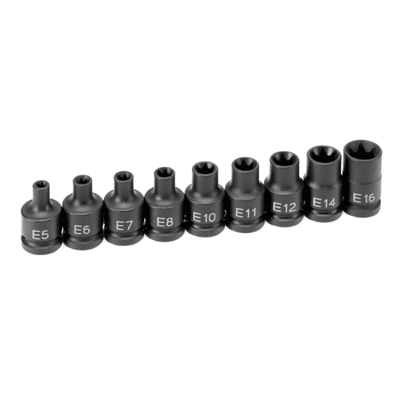 Grey Pneumatic 1219ET 3/8" Drive 9 Piece External Star Impact Socket Set