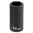 thumbnail image 1 of Grey Pneumatic 3/8" Drive x 14mm Semi-Deep Socket, 1 of 2