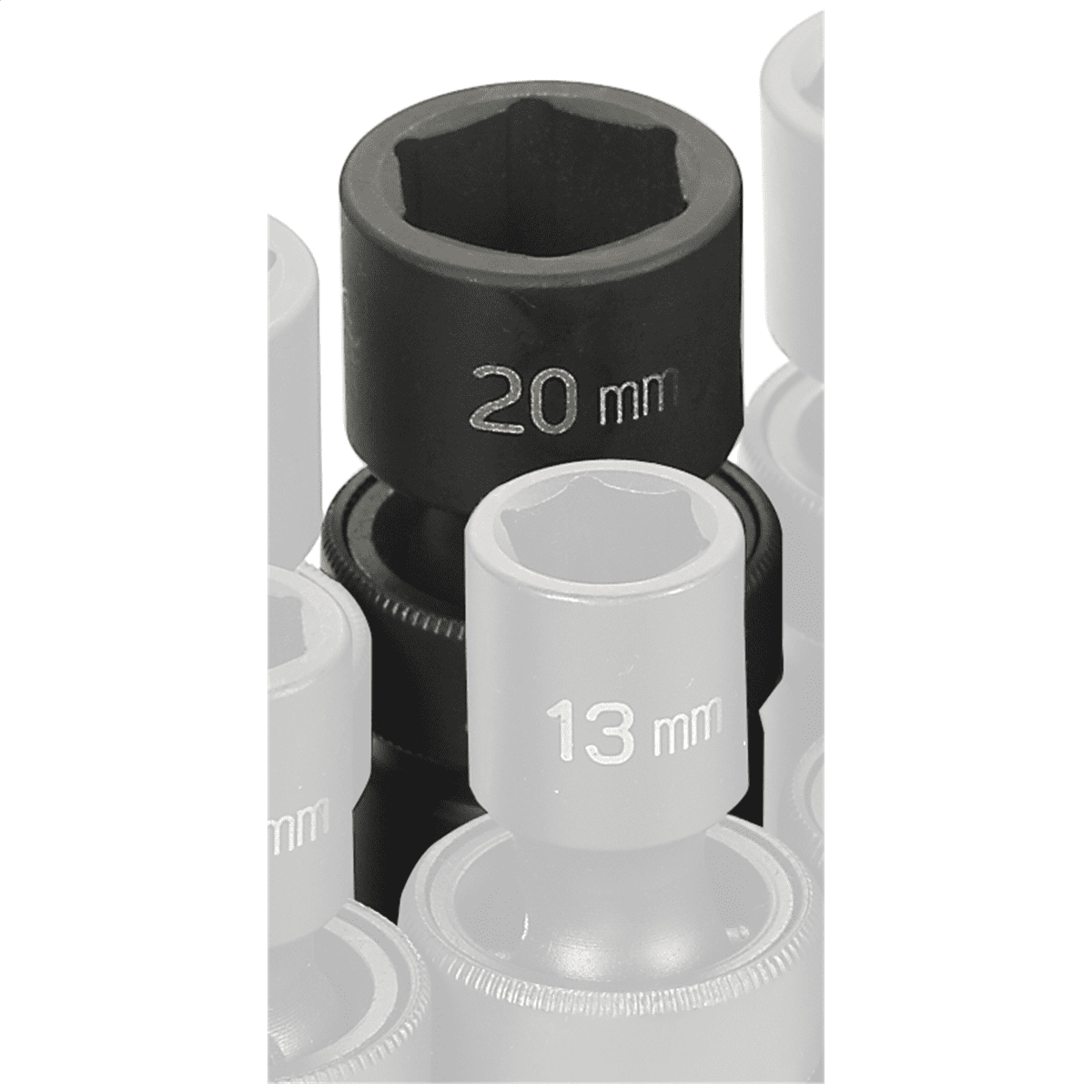 Grey Pneumatic 1/2 Drive x 20mm Standard Socket (2020M) | JB Tools