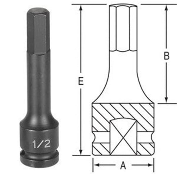 Grey Pneumatic 2247QL .5 Inch Drive X 7 Inch Impact Locking Extension