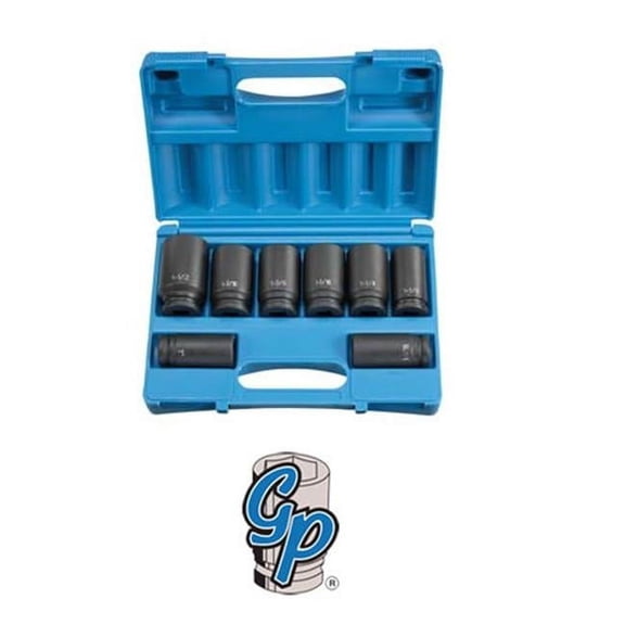 Grey Pneumatic 3/4in. Drive 8 Pieces Deep Sae Impact Socket Set - Grey