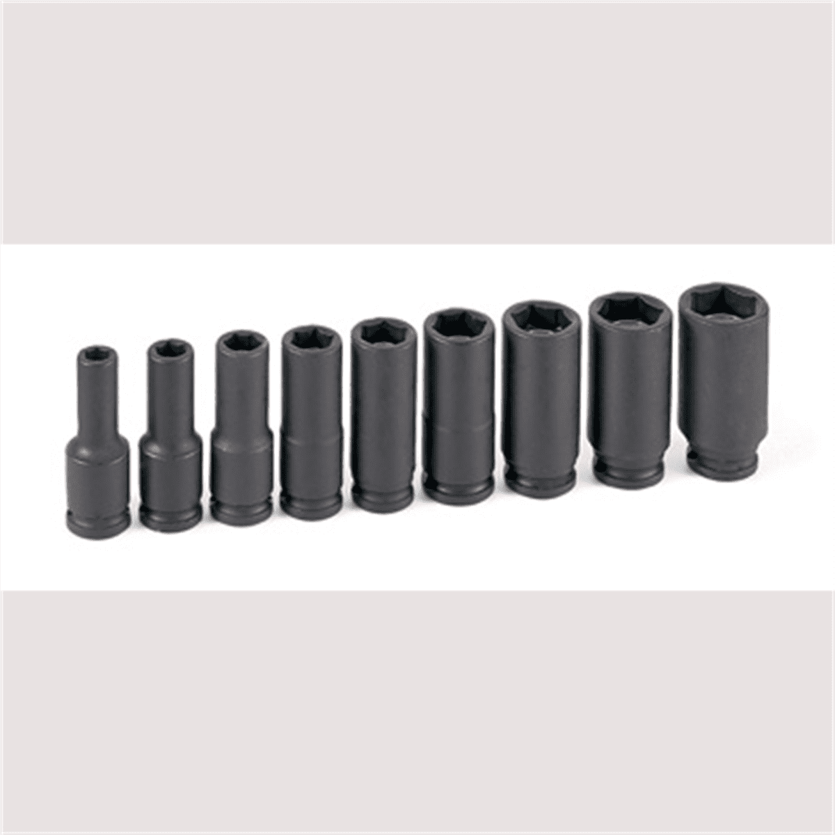Grey Pneumatic 3/8" Drive 9 Piece Deep Magnetic Impact Socket Set
