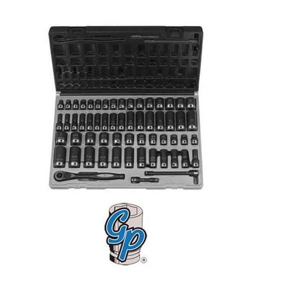 Grey Pneumatic 3/8'' Drive 6 Point 59 Pieces Fract. and Metric Duo Socket Set