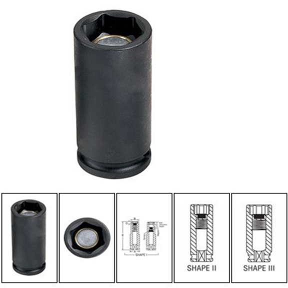 Grey Pneumatic 3/8" Drive x 10mm Magnetic Deep Socket, Automotive Specialty Parts