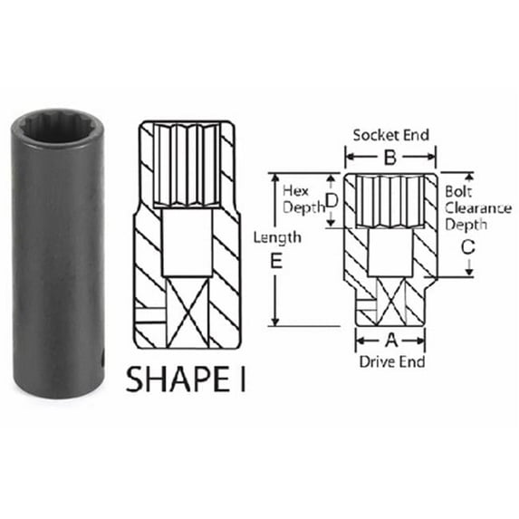 Grey Pneumatic .5 in. Drive x 12MM 12 Point Deep