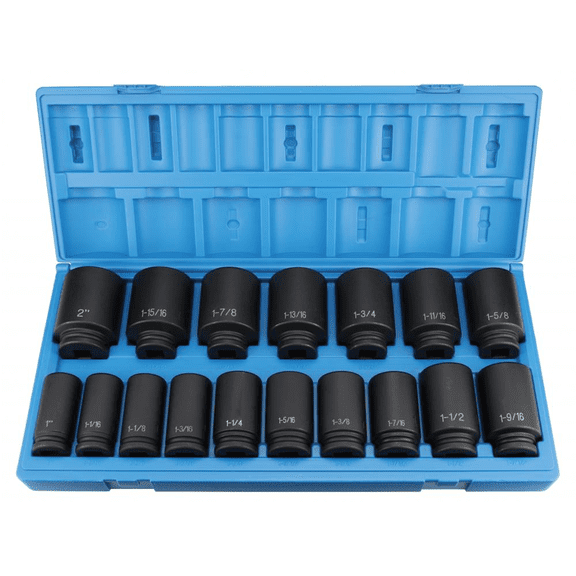 Grey Pneumatic 3/4" Dr. 17 Piece Deep Fractional Set 1"-2"