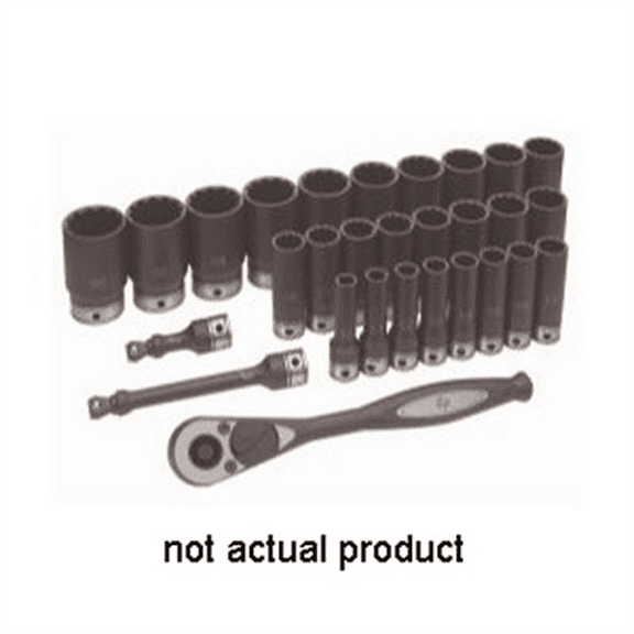 Grey Pneumatic 1/2" Drive x 19mm Deep Duo-Socket - 12 Point