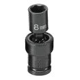 thumbnail image 1 of Grey Pneumatic 908UMS 1/4" Drive Standard Metric Univ Impact Socket - 8mm, 1 of 2