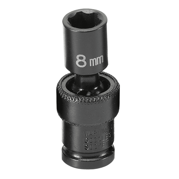 Grey Pneumatic 908UMS 1/4" Drive Standard Metric Univ Impact Socket - 8mm
