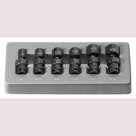 Grey Pneumatic 9706U 1/4" Surface Drive 6 Piece Standard Universal Socket Set