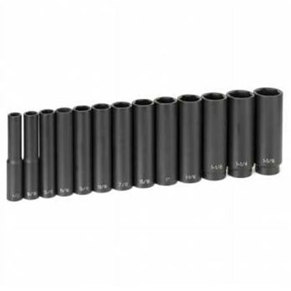 Grey Pneumatic Corp.  .50 in. Drive Extra Deep Length Fractional Socket Set - 13 Pieces