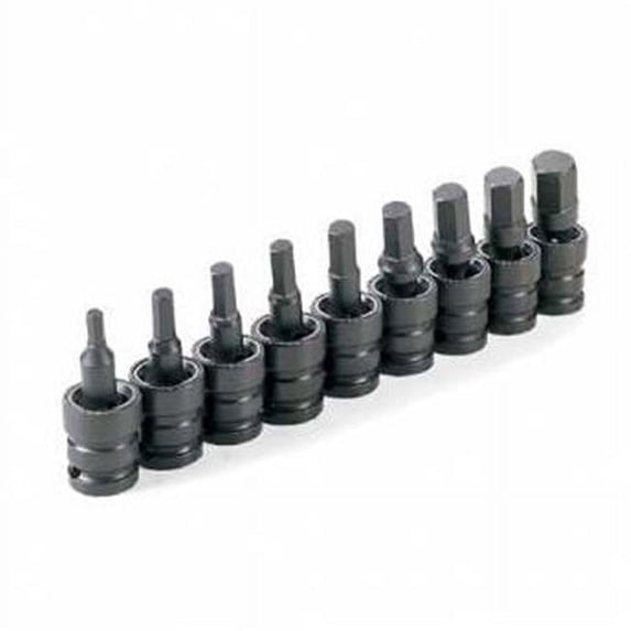 Grey Pneumatic Corp. GY1499UMH .50 in. Drive Metric Universal Hex Driver Set - 9 Pieces