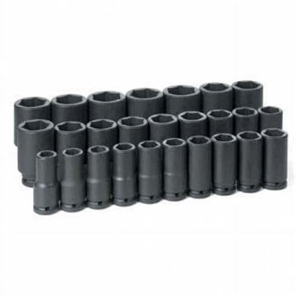 Grey Pneumatic Corp. GY8026MD .75 in. Drive 19-50mm Deep Metric Master Set - 26 Pieces