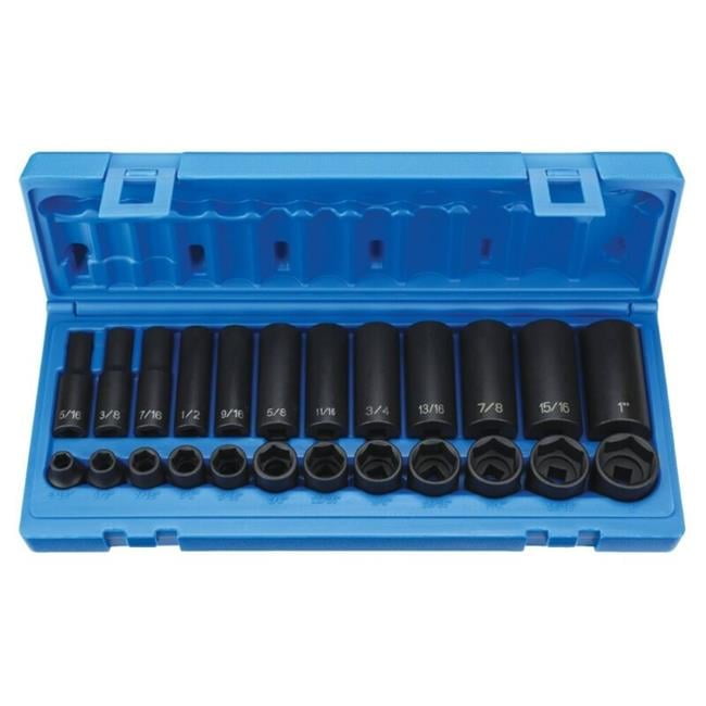 Grey Pneumatic GRY-1224RD 0.38 in. Drive Standard & Deep Length Impact Socket Set