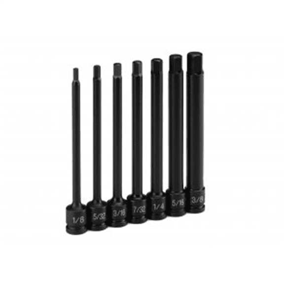 Grey Pneumatic 1/4" Dr. 7 Pc. 4" Length Fractional Hex Driver Set