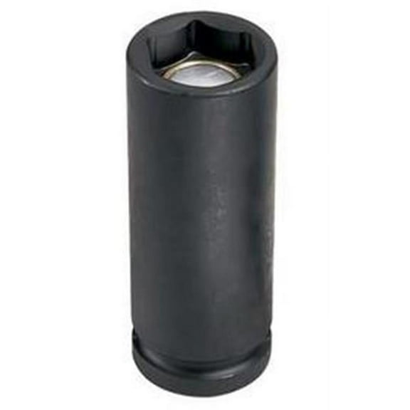 Grey Pneumatic Magnetic Deep Socket - Grey - 0.5 in. Drive x 17 mm - Lightweight