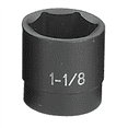 thumbnail image 1 of Grey Pneumatic 1/2" Drive x 1-1/8" Standard Socket, 1 of 2