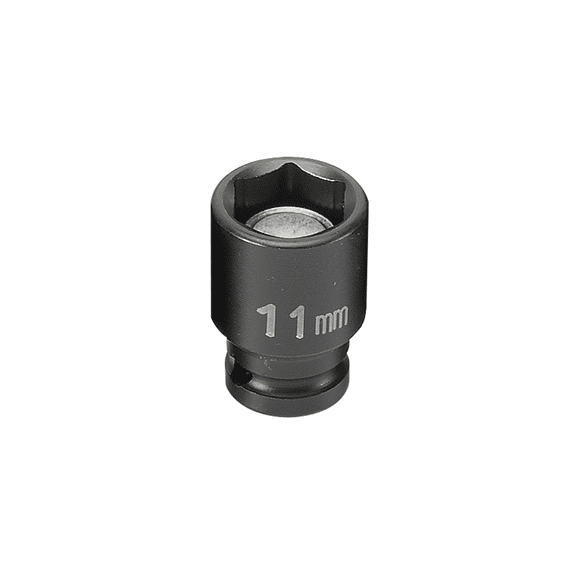 Grey Pneumatic 1/4" Drive x 11mm Magnetic Standard Socket