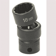 thumbnail image 1 of Grey Pneumatic 3/8" Drive x 18mm Standard Universal- 12 Point Socket - Black, 1 of 2