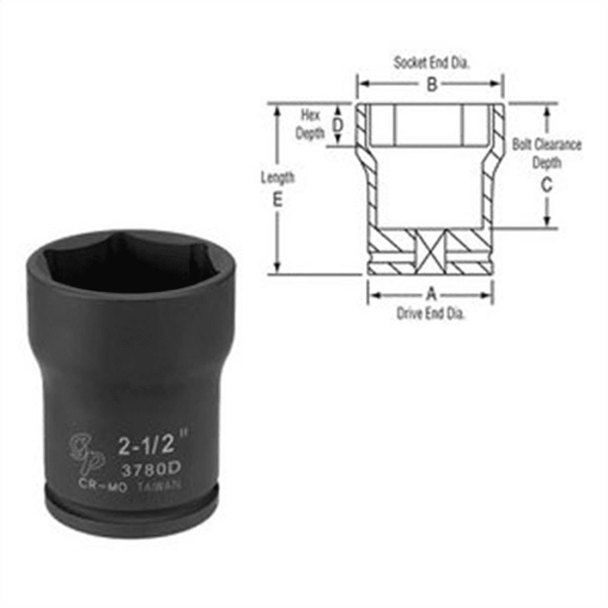 Grey Pneumatic 3/4" Drive x 2-5/8" Deep Truck Pinion Locknut  Socket