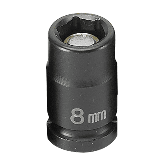 Grey Pneumatic 1/4" Drive x 8mm Magnetic Standard Socket