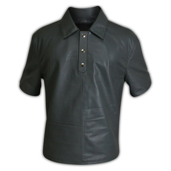 Grey Polo Leather Shirt