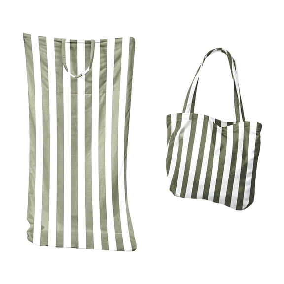 Grey Portable Beach Towel Bag 2 In 1 Integrated Backpack For Swimming Vacation Travel Nylon Gray
