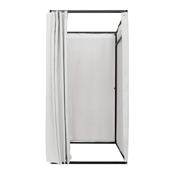Grey Portable Dressing Room - Freestanding Changing Booth 39"x39"x79" for 3-4 People w/Privacy Curtain