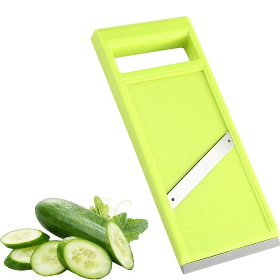 Grey Portable Handheld Vegetable Slicer, Stainless Steel Potato Carrot Chip Maker & Mandoline Cutter for Kitchen Cucumber Prep