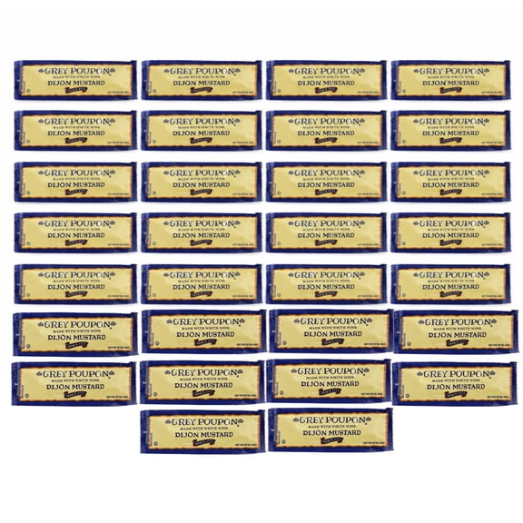 Grey Poupon Dijon Mustard Packets Single Serve Made with White Wine 30 Count 0.25 oz per Condiment Packets
