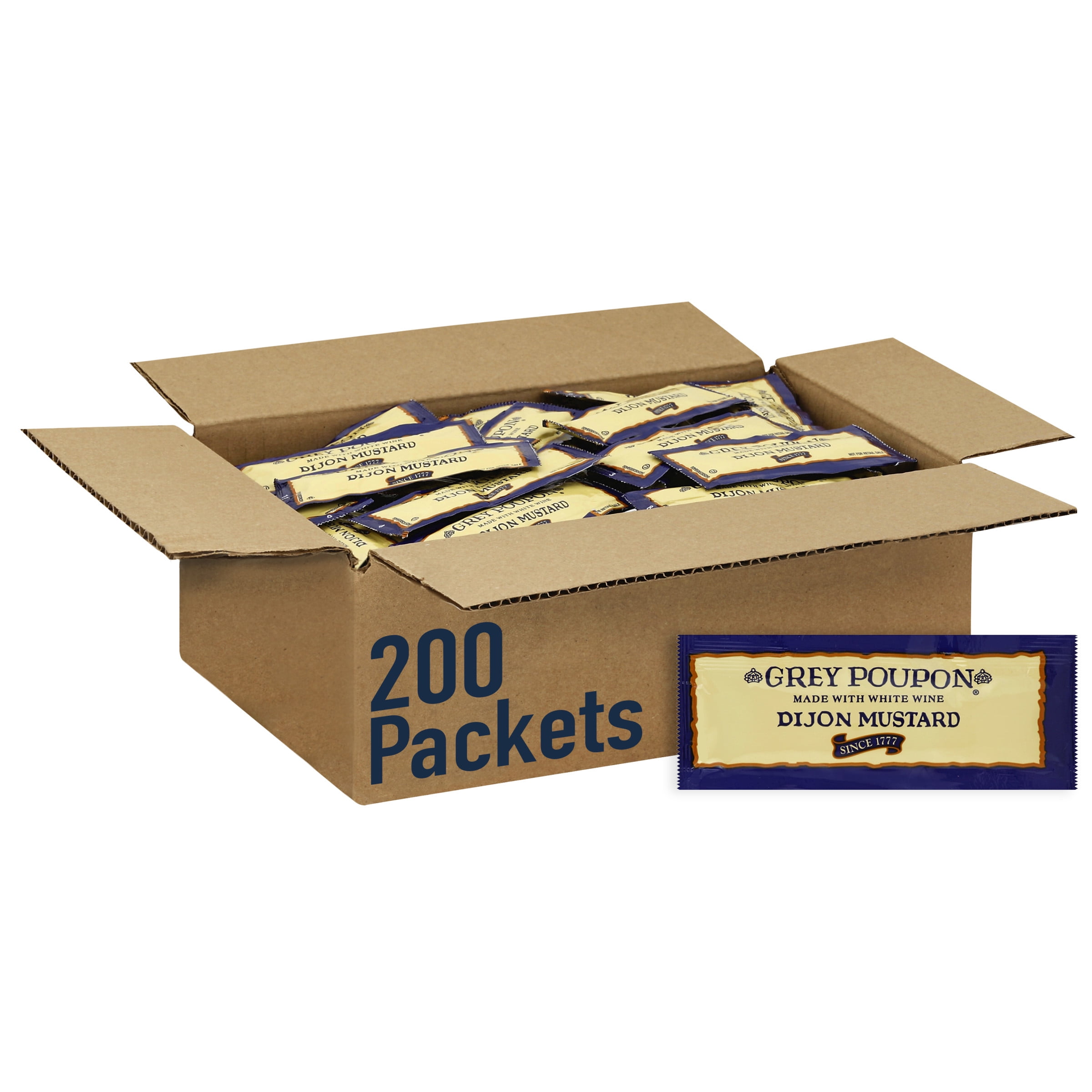 Grey Poupon Single Serve Dijon Mustard, 200 ct Casepack, 0.25 oz Packets