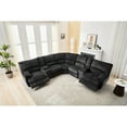 thumbnail image 1 of Grey Power Reclining Sectional with USB Charger / Durable Faux Leather for Long - lasting Use, 1 of 3