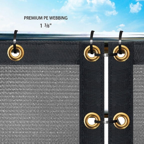Grey Privacy Screen Fence Cover 3' x 40' with Zip Cable Ties for Outdoor Deck Pool Railing Shade Cloth Fabric