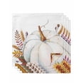 thumbnail image 1 of Grey Pumpkins Fall Cloth Napkins Set of 4 Reusable Dinner Napkins, Botanical Thanksgiving Maple Leaf Cocktail Napkin Washable Table Napkins for Wedding/Holiday Party/Baby Shower 20"x20", 1 of 7
