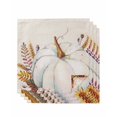 thumbnail image 1 of Grey Pumpkins Fall Cloth Napkins Set of 4 Reusable Dinner Napkins, Botanical Thanksgiving Maple Leaf Rustic Cocktail Napkin Washable Table Napkins for Wedding/Holiday Party/Baby Shower 20"x20", 1 of 7