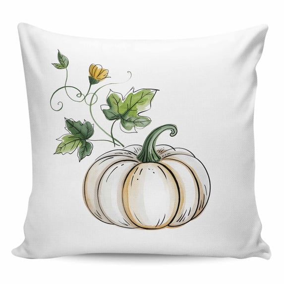 Grey Pumpkins Fall Pillow Covers 20x20 Inch Decorative Throw Pillow Cover, Thanksgiving Watercolor Leaf Sofa Pillowcases Accent Cushion Case Home Decor Bedroom Living Room