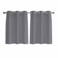 thumbnail image 1 of Grey Pure Color Kitchen Curtains Window Panels, Aesthetics Contemporary Luxury Insulated Window Treatment Curtain, Grommet Curtains for Bedroom/Living Room/Bathroom, 2 Piece 42"Wx54"L, 1 of 8