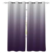 Grey Purple, Blackout Curtains 39 Inches Long, Gradient Ombre Modern Abstract Color Art Thermal Insulated Black Out Curtains, Short Darkening Window Curtain Drapes for Cafe Bedroom 27.5"x39" 2 Panels