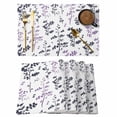 thumbnail image 1 of Grey Purple Botanical Placemats Set of 8, Watercolor Spring Floral Summer Leaf Placemats for Dining Table, Place Mats for Kitchen Tabletop, Waterproof Wipeable Dining Table Mats Set, 1 of 9