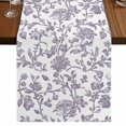 thumbnail image 1 of Grey-Purple Flower 120 Inch Table Runner, Vintage Farmhouse Boho Leaf Spring Farmhouse Dresser Scarf Cotton & Linen Tablerunner for Dining/Kitchen Island/Holiday Party Décor 13" x 120", 1 of 9