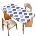 thumbnail image 1 of Grey Purple Moroccan Table Cloths for 6 Foot Rectangle Tables, Retro Bohemia Geometric Pattern Patio Waterproof Elastic Fitted Tablecloths, Washable Rectangular Table Cover for Camping, 1 of 8