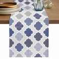 thumbnail image 1 of Grey Purple Moroccan Table Runner 90 Inches, Retro Bohemia Geometric Pattern Bed Runner Dresser Scarves Tabletop for Indoor Outdoor Parties/Ceremony/Banquet, 13" x 90", 1 of 8