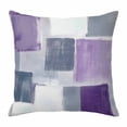 thumbnail image 1 of Grey Purple Throw Pillow Cover Graffiti Art Abstract Mottled Color Block Modern Cotton Linen Cushion Cover Throw Pillow Case with Invisible Zipper for Couch Sofa Bed Chair Car 24x24 Inch, 1 of 14