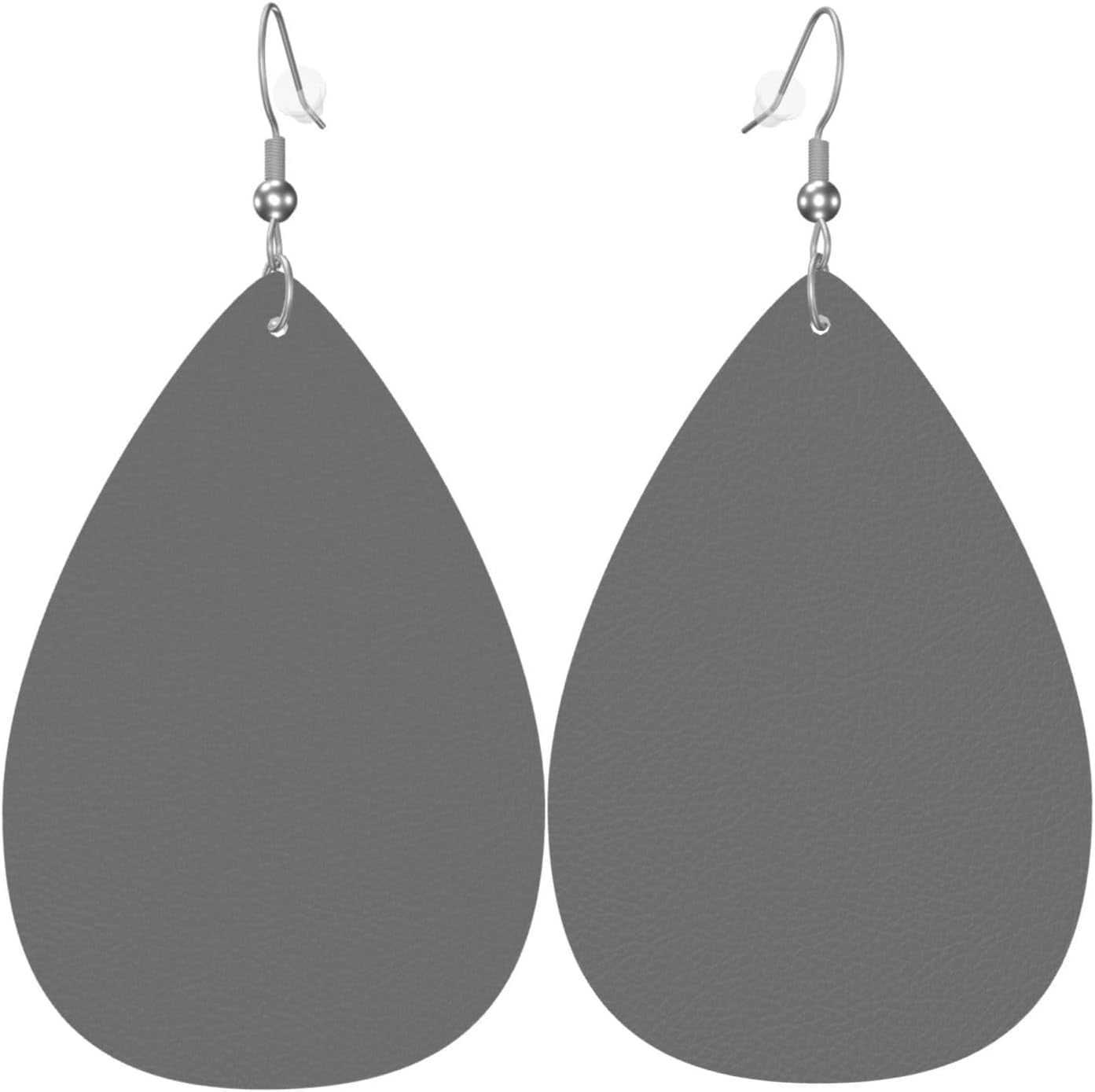 Grey Quality Earrings for Women PU Leather Dangle Earrings, Lightweight Leather Teardrop Dangly Ear Pendants Jewelry Gift[k678]