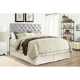 thumbnail image 1 of Grey Queen Bed Head - Adjustable 41 To 53 Inches Height Faux Leather For Simple Clean Covering With Jewel Button Headboard Easy Cleanup, 1 of 2
