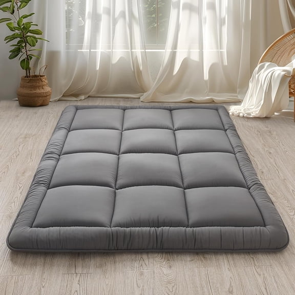 Grey Queen Size Shredded Memory Foam Filled Sleeping Pad