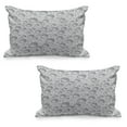 thumbnail image 1 of Grey Quilted Pillowcover Set of 2, Small Large Bubbles Pattern Water Liquid Pure Freshening Monochrome Aquatic Raindrops Design, Standard Queen Size Pillow Cover Bedroom, 36" x 20", Grey, by Ambesonne, 1 of 1