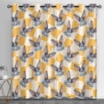 thumbnail image 1 of Grey Rabbit Curtains Cute Rabbit Grommet Curtain Drapes Wild Animal Window Drapes Yellow Grid Blackout Curtains For Living Room Bedroom 52"W x 90"L (Pack of 2), 1 of 6