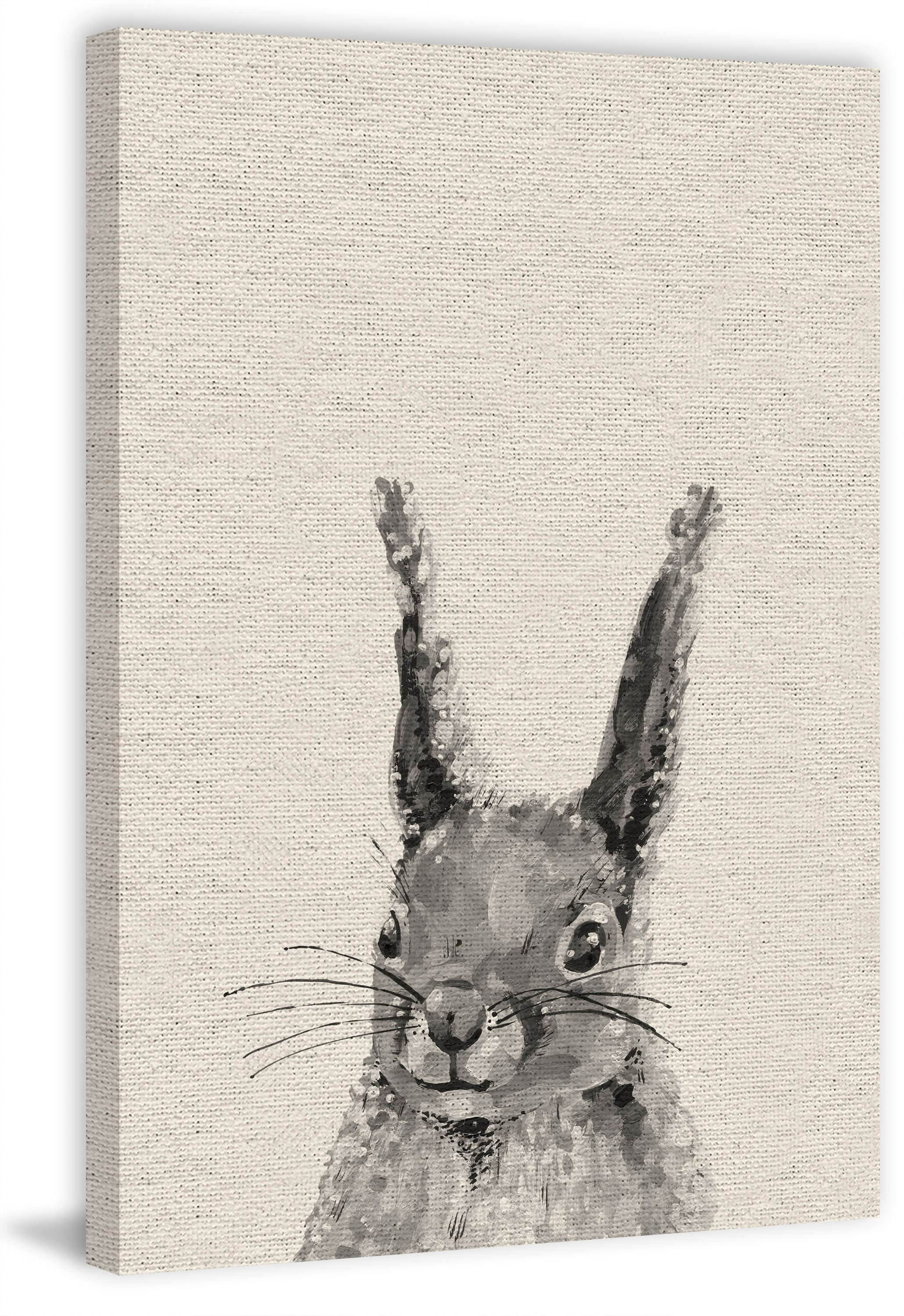 Grey Rabbit III Painting Print on Wrapped Canvas