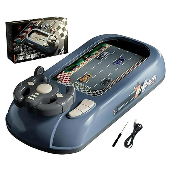 Grey Racing Adventure Steering Wheel Car Toys Interactive Simulation Driving Game For Kids Desktop Puzzle Skill Training Portable Educational Fun Activity